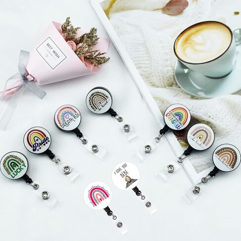 Retractable Badge Reel, Cute Badge Reels for Nurse Badge Holder with Alligator Clip for Doctor Teacher (Cow) in Saudi Arabia