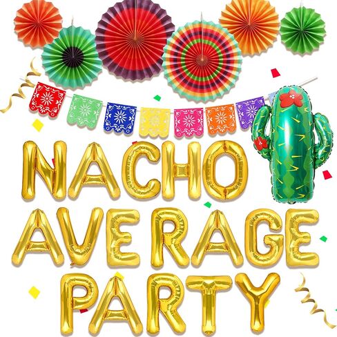 JeVenis Nacho Average Party Decoration Nacho Average Party Balloons Banner Fiesta Taco Balloons Fiesta Mexican Party Decoration in Saudi Arabia
