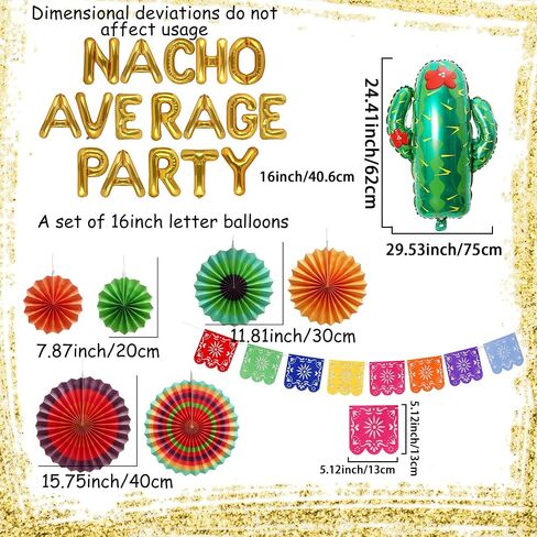 JeVenis Nacho Average Party Decoration Nacho Average Party Balloons Banner Fiesta Taco Balloons Fiesta Mexican Party Decoration in Saudi Arabia