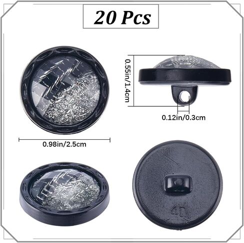 GORGECRAFT 20Pcs 25mm Resin Shank Button 1-Hole Beveled Cut Glass Shiny Blue Sewing Shank Buttons for DIY Sewing Crafts Sweater Uniform Blouse Jacket Clothing Hat Embellishments Jewelry Making in Kuwait