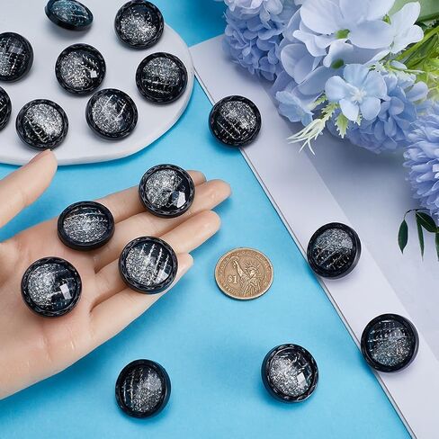 GORGECRAFT 20Pcs 25mm Resin Shank Button 1-Hole Beveled Cut Glass Shiny Blue Sewing Shank Buttons for DIY Sewing Crafts Sweater Uniform Blouse Jacket Clothing Hat Embellishments Jewelry Making in Kuwait