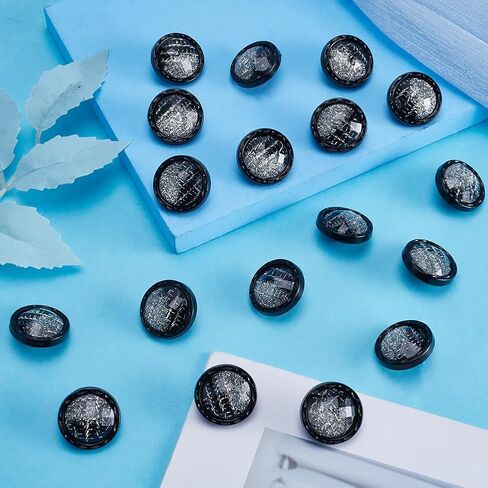 GORGECRAFT 20Pcs 25mm Resin Shank Button 1-Hole Beveled Cut Glass Shiny Blue Sewing Shank Buttons for DIY Sewing Crafts Sweater Uniform Blouse Jacket Clothing Hat Embellishments Jewelry Making in Kuwait