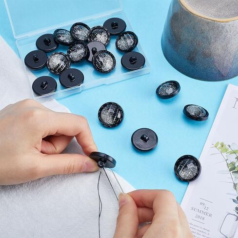 GORGECRAFT 20Pcs 25mm Resin Shank Button 1-Hole Beveled Cut Glass Shiny Blue Sewing Shank Buttons for DIY Sewing Crafts Sweater Uniform Blouse Jacket Clothing Hat Embellishments Jewelry Making in Kuwait
