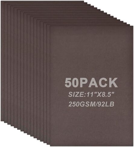 Coffee Color Thick Cardstock 50 Sheets 8.5 x 11 Inches 250gsm/92LB Letter Size Card Stock Paper for Craft Making Drawing Invitations Scrapbook DIY Greeting Cards in Saudi Arabia