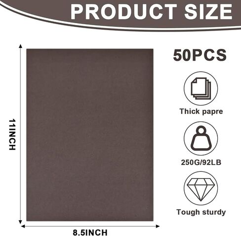Coffee Color Thick Cardstock 50 Sheets 8.5 x 11 Inches 250gsm/92LB Letter Size Card Stock Paper for Craft Making Drawing Invitations Scrapbook DIY Greeting Cards in Saudi Arabia