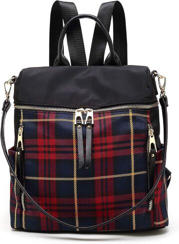 MKF Collection Nishi Plaid Backpack Waterproof Laptop Backpack for Travel Daypack Nylon By Mia K in Kuwait
