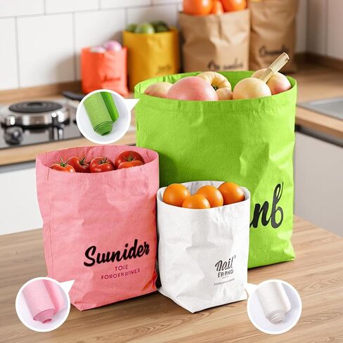 Washerble Paper Fabric Roll - 19.5" x1.62 Yard Sewable Kraft Fabric Papers for Bag Making - Durable,Degradable and Washable Paper Material for DIY Foldable Grocery Bags (GZ05) in Saudi Arabia