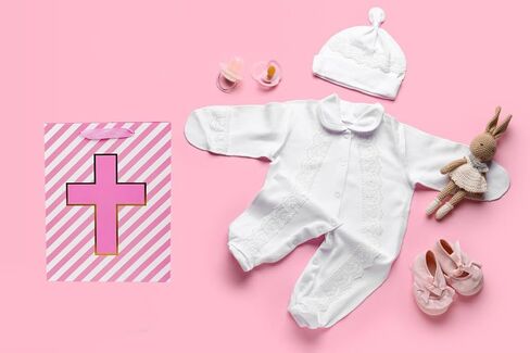 Lyforpyton حقيبة هدايا معمودية كبيرة للطفل 13 "Blue Cross Gift Bag مع ورق الأنسجة وبطاقة من أجل التعميد الديني Comember in Kuwait