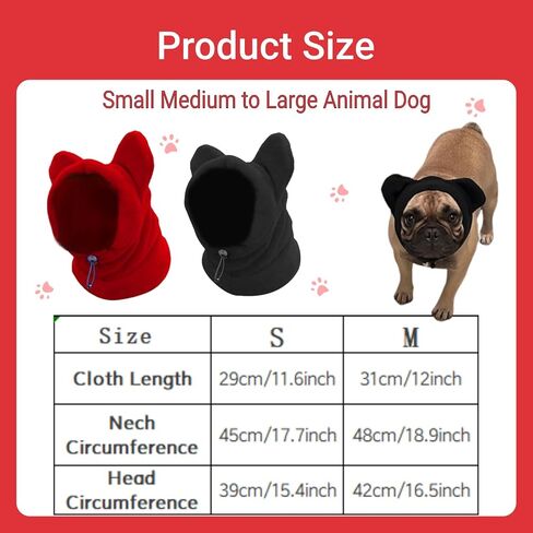 2PCS Dog Winter Hats, Dog Ear Cover Neck Warmer Windproof Dog Hoodie for Medium to Large Dog Noise Protection Dog Ear Muffs for Winter Outdoor (red-medium/2pcs) in Saudi Arabia