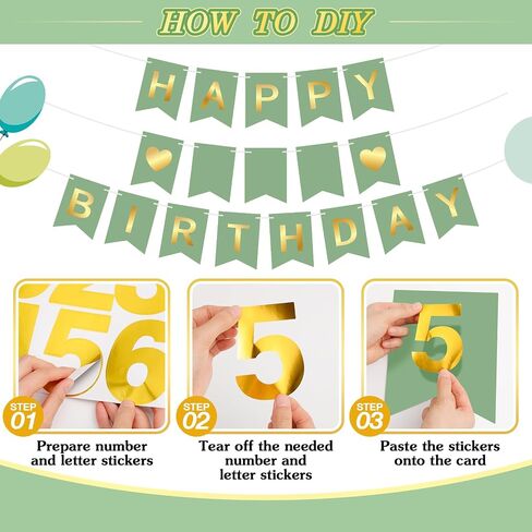 DIY Birthday Decorations Customizable Happy Birthday Banner with 6 Honeycomb Balls 8 Hanging Swirl Streamers 8 Glitter Stars and Circle Garland for Women Men Boys Girls(Purple Black) in Kuwait