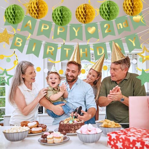 DIY Birthday Decorations Customizable Happy Birthday Banner with 6 Honeycomb Balls 8 Hanging Swirl Streamers 8 Glitter Stars and Circle Garland for Women Men Boys Girls(Purple Black) in Kuwait