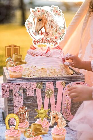 JeVenis 43 PCS Horse Party Decorations For Girls Horse Party Decorations Horse Theme Banner Photo Backdrop Horse Racing Horse Balloons Western Cowgirl Birthday Party Supplies in Kuwait