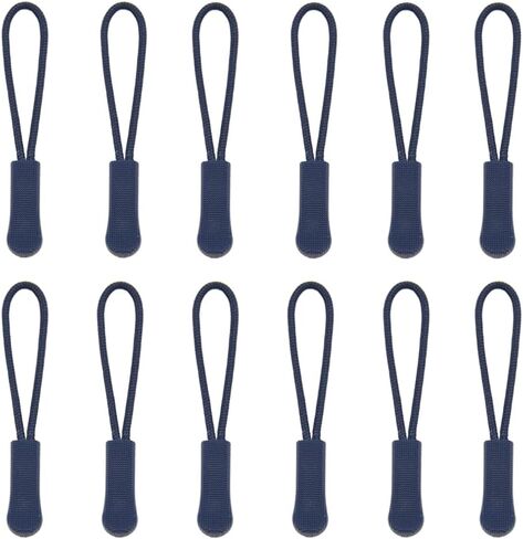 Yosawa 50 Pieces Zipper Pull Replacement，Nylon Zipper Tags Cord，Zipper Pull Puller for Jackets，Backpacks, Luggage, Purses, Handbags(Red Rope/Black Tip) in Kuwait