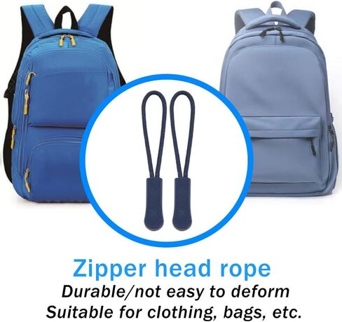 Yosawa 50 Pieces Zipper Pull Replacement，Nylon Zipper Tags Cord，Zipper Pull Puller for Jackets，Backpacks, Luggage, Purses, Handbags(Red Rope/Black Tip) in Kuwait