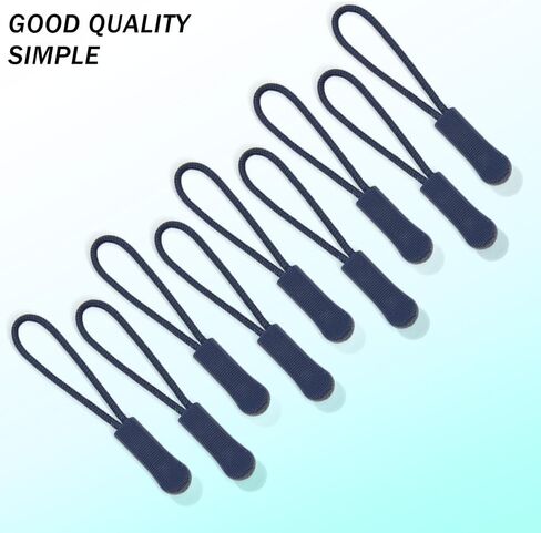 Yosawa 50 Pieces Zipper Pull Replacement，Nylon Zipper Tags Cord，Zipper Pull Puller for Jackets，Backpacks, Luggage, Purses, Handbags(Red Rope/Black Tip) in Kuwait