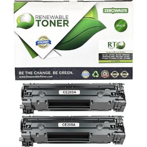 Renewable Toner 85A MICR Toner Compatible Replacement for HP CE285A Laserjet M1132 M1138 M1139 M1212 M1217 MFP P1102 P1106 P1109 Check Printer Cartridge (2 Pack)