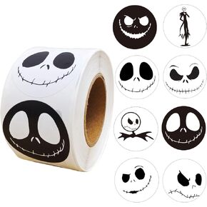 Oringaga 500 Halloween Skeleton Party Decorations Recycle Roll Stickers Party Supplies Favors Halloween Haunted House Cosplay Theme Party Decoration Cupcake DIY Sticker Labels