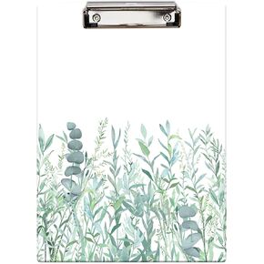 Britimes الحافظة الزخرفية Office School Hardboard Wood Clip Clip وسحب للحصول على خطاب A4 القياسي Summer Mint Green Plant Tree 12.6 "× 8.9"