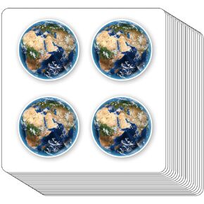 Watercolor Earth Planet Stickers 1in for Scrapbooking, Arts, Craft, Kids DIY, Calendars Journals 80-Pack