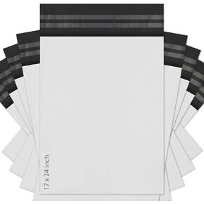 Red Ember 17 x 24 Mailing Poly Postal Self Seal Bags Large Mailing Bags Postage Packaging Assorted Mailers Posting Shipping Post Parcels Package Bags (White, Pack of 5)