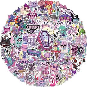 roty 100 pcs kawaii pastel goth ملصقات ، ملصقات زاحفة لطيفة ، هدايا الفينيل القوطية الأرجواني الناعمة للأجهزة المحمولة ، زجاجة ماء ، هاتف ، أمتعة ، مراهقون للبالغين الأولاد الفتيات