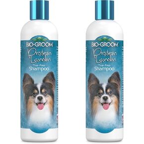 Bio-Groom Protein Lanolin Dog Shampoo – Tear-Free Pet Shampoo, Dog Bathing Supplies, Puppy Wash, Cat & Dog Grooming Supplies, Cruelty-Free, Made in USA, Tearless Dog Products – 12 fl oz 1-Pack