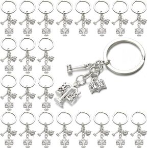 PHAETON 20PCS Lawyer Gift Lawyer Keychain law School Student Gift Scales of Justice Lawyer Gift Inspirational Gift Law Student Gift, Lawyer Gift, Gavel and Scales of Justice Gift, Lawyer Key Ring