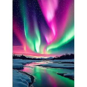 CEOVR Aurora Diamond Art Kits for Adults, 5D DIY Full Drill Diamond Painting Dots Crystal Gem Art, Adult Crafts Kits Arts and Crafts, Wall Decor for Home Office 12x16inch