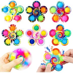6PCS Fidget Spinner Set, Great Sensory Toys for Kids 4-12, Anxiety Relief for Boys and Girls, Perfect for Birthday Party Favors and Classroom Prizes, Fun for Christmas Goodie Bags