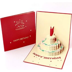 بطاقة عيد ميلاد ، بطاقات تحية كعكة عيد ميلاد ثلاثية الأبعاد ، بطاقات ، يدويًا ، بطاقات مانحة مع مظروف (كعكة عيد ميلاد) in Kuwait