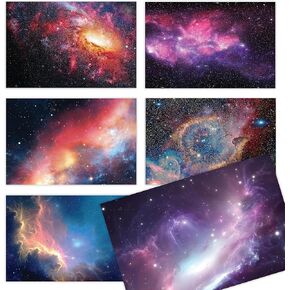 Better Office Products 50-Pack All Occasion Greeting Cards Box Set, 4 x 6 inch, 50 Assorted Blank Note Cards & 50 Envelopes, 6 Cosmic Galaxy Designs, Blank Inside, 50 Pack