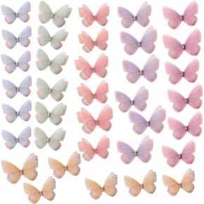 Embroidered Mesh Butterfly Lace Trim Patches Embroidery Fabric Sewing Appliques for DIY Dress, Hats, Party, Wedding, Scarves, Backpacks, Bridal Hair Clip Hairband (Style 3 (36pcs))