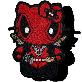 Cute Kitty Hero Embroidered Hook and Loop Patch