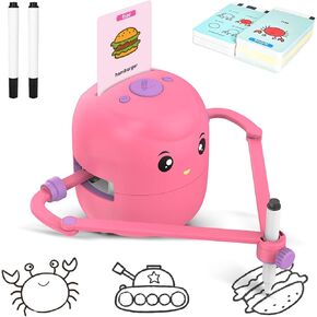 Interactive Educational Drawing Robot for Kids Learning Toy with 100 Word Cards, Voice Interaction, Ages 5+ Drawing Robot