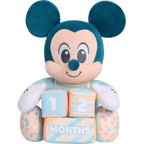 Just Play Disney Baby My First Year Mickey Mouse and Milestone Blocks, 11-inch Plush Toy, 4-Pieces, Kids Toys for Ages 0