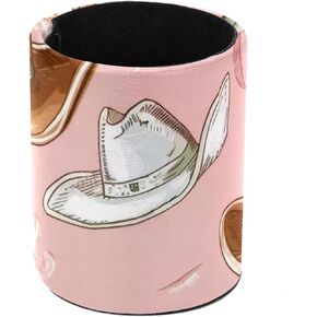 Pen Cup Holder for Desk, Large Pen and Pencil Holder, Cowgirl and Cowboy Wild West Pattern Desk Stationery Organizer Makeup Brush Holder for Home, Office, School