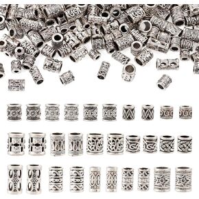 Pandahall 120Pcs 14K Golden Tibetan Spacer Beads 15 Styles Alloy Cube Column Barrel Flower Spacers Beads Metal Spacers Bead Jewelry Loose Beads for Bracelet Earring Necklace Making Hole: 2~4mm