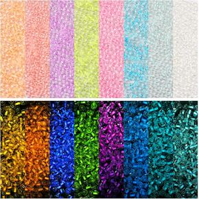 Pandahall 5280Pcs Glow in The Dark Beads 11/0 Glass Seed Beads 2mm Round Luminous Pony Beads 8 Colors Glass Spacer Beads for Bracelet Jewelry Making