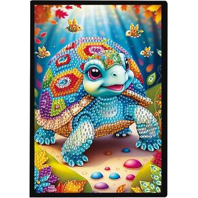 JISHSHAY Diamond Painting Notebook Diamond Art Journal Diamond Painting Kits Notepad Diamond Arts Kits Leather Journal DIY Kits for Adults Notebook Journal Adult Craft Kits Note Books A5 Turtle