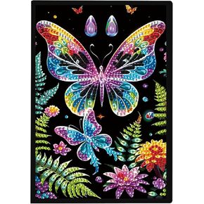 DCIDBEI DIY Diamond Painting Notebook for Adults Butterfly A5 Blank Diamond Art Notebook Diamond Painting Notebooks Diamond Painting Practice Book Sketchbook Diamond Painting Diary 50 Sheets