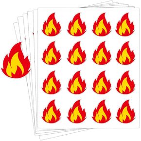 Fire Vinyl Stickers,1x1.2 Inch Flame Sticker for car,Craft Supplies,300 Pcs