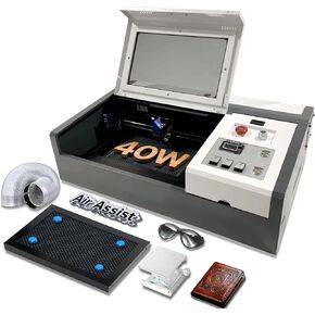ANKZONE 40w Laser Engraver (8" X 12"),Cutting Wood,Acrylic,Decor& More. Desktop CO2 Laser Engraver & Cutter for Beginners with DIY Design,Air-Assisted, Honeycomb Panel