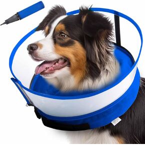 Inflatable Dog Cone Collar, Soft Dog Donut Collar After Surgery, 2-in-1 Soft Cone for Dogs, Dog Cone Alternative, Cone for Dogs to Stop Licking, Dog Soft Cone (Grey, M+) in Saudi Arabia