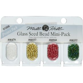 Mill Hill Glass Seed Beads Mini Packs 830mg 4/Pkg-00479, 00557, 00968, 00332