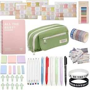 Bible Study Supplies, Bible Journaling Kit, Bible Study Kit Tools for Women with Bible Tabs Highlighter Notebook Pen Case, Bible Annotation kit Group Essentials Accessories Set Christian Gift