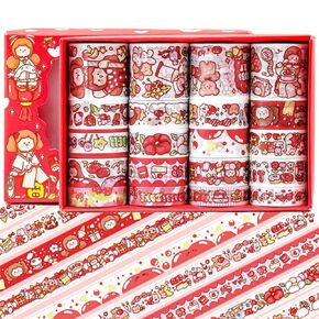Cute Washi Tape Set, 20 Rolls Kawaii Cartoon Animal Decorative Masking Washi Tape Sticker for Kids DIY Crafts, Journaling, Scrapbooking, Aesthetic Supplies, Planners, Bullet Journal, Blue