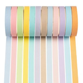 Pastal Colors Washi Tape Set 12 Rolls Macaron Decorative Tapes Adhesive Masking for Journal Scrapbooking DIY Crafts (Pastal Colors, 8mm)