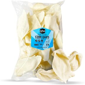 Sitka Farms Cow Cow Ears for Dogs 5 Count - Premium Rawhide Free Dogs - Beef Natural Dog Treats for SMAL ، الكلاب المتوسطة والكبيرة - البروتين الغني الطويل لحيوانك الأليف