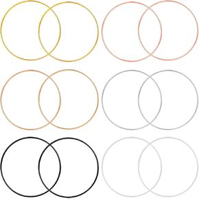 Framendino, 12 Pack 4" Macrame Rings Metal Floral Ring for DIY Dream Catcher 6 Colors