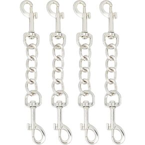 4 Pcs Dog Collar Safety Clips, Platinum Alloy Dog Harness Collar Leash Connector Heavy Duty Dog Prong Collar Clip for Pet Prong Collar Backup